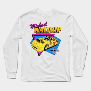 Michael Waltrip Pennzoil Vintage Nascar Design Long Sleeve T-Shirt